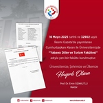 Yabancı Diller ve Turizm Fakültesi Hayırlı Olsun