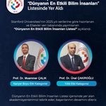 Akademisyenlerimiz Yeniden Dünyanın En'leri Listesinde